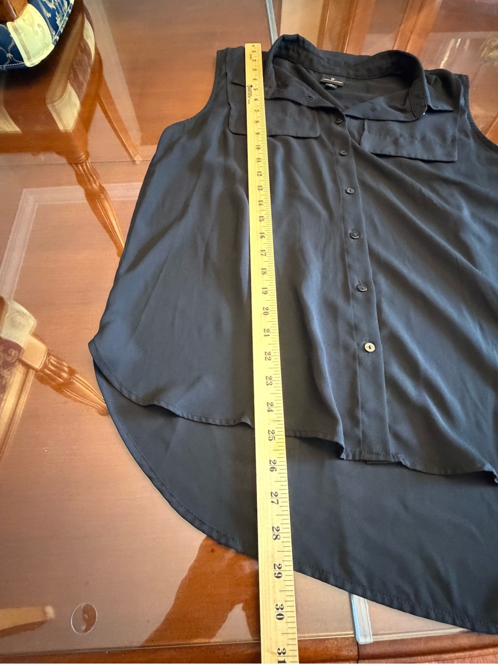 Worthington Sleeveless Black Button-Down Shirt - Picture 6 of 8